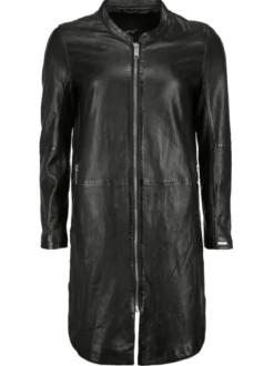 Maze Damen Ledermantel in schwarz