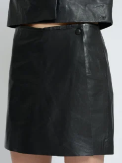 Maze Damen Lederskirt in schwarz