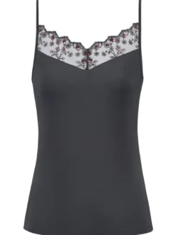 Mey Damen Spaghetti Top - Delighted in anthrazit