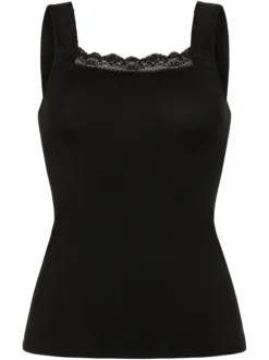 Mey Damen Top in schwarz - Ausschnitt: Karree