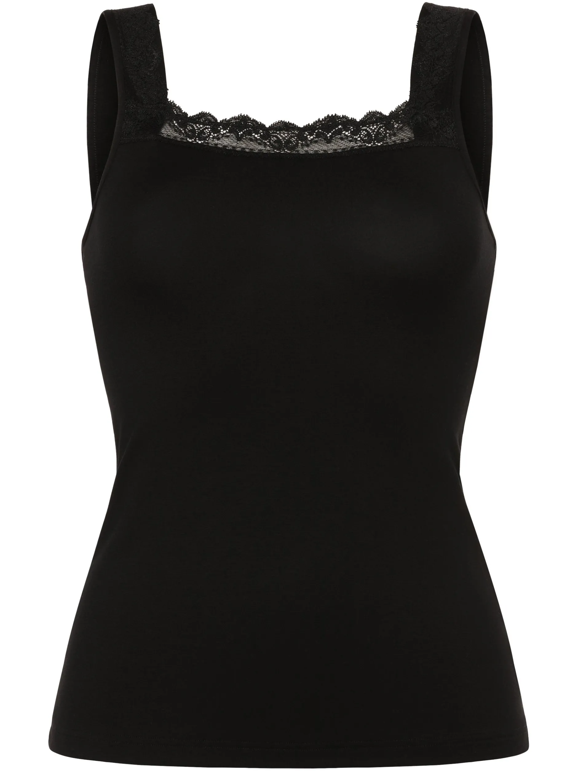 Mey Damen Top in schwarz - Ausschnitt: Karree
