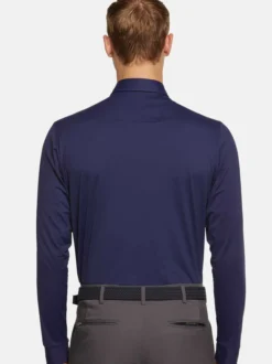 MEYER Herren Poloshirt - Bryson in blau - Ärmel: langarm