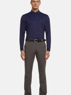 MEYER Herren Poloshirt - Bryson in blau - Ärmel: langarm