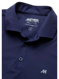 MEYER Herren Poloshirt - Bryson in blau - Ärmel: langarm