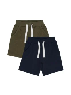 Minymo Jungen Sweatshorts - MIBoys 2er-Pack in oliv