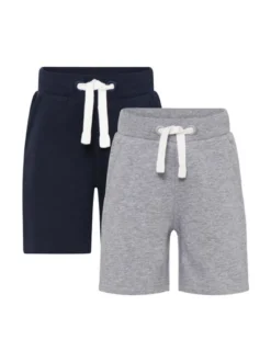 Minymo Kinder Sweatshorts - MIBasic 2er-Pack in blau