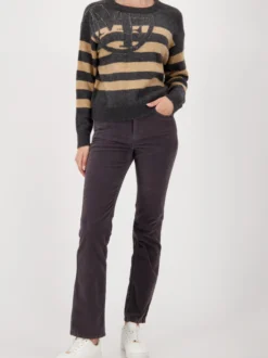 Monari Damen Strickpullover - Ciao Bella in anthrazit beige