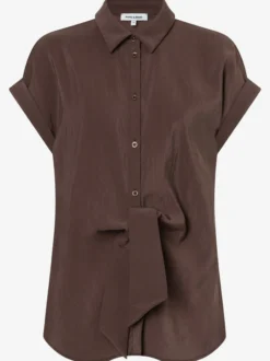 More & More Damen Bluse in schoko - Ärmel: extra kurz