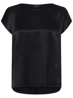 More & More Damen Blusenshirt in marine - Ärmel: kurzarm