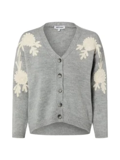More & More Damen Strickjacke in grau - Ärmel: langarm