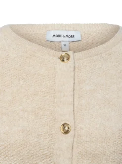 More & More Damen Strickjacke in beige - Ärmel: langarm