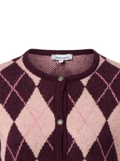 More & More Damen Strickjacke mit Woll-Anteil in altrosa aubergine
