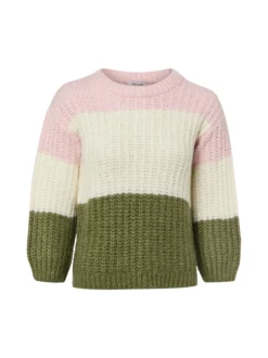 More & More Damen Strickpullover mit Woll-Anteil in ecru rosa
