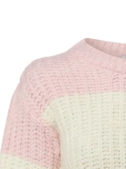 More & More Damen Strickpullover mit Woll-Anteil in ecru rosa