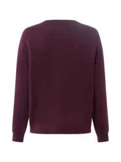 More & More Damen Strickpullover mit Woll-Anteil in aubergine altrosa