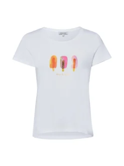 More & More Damen T-Shirt in weiß mehrfarbig