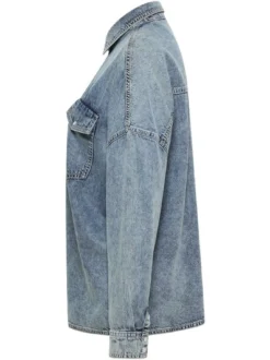 Mustang Damen Bluse in blue stone - Ärmel: langarm
