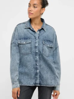 Mustang Damen Bluse in blue stone - Ärmel: langarm