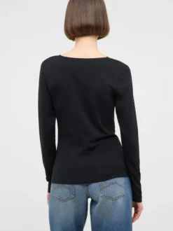 Mustang Damen Langarmshirt in schwarz - Ärmel: langarm
