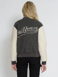 Mustang Damen Lederblouson in grau