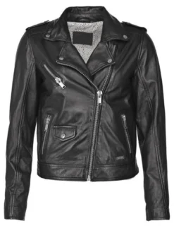 Mustang Damen Lederjacke in schwarz