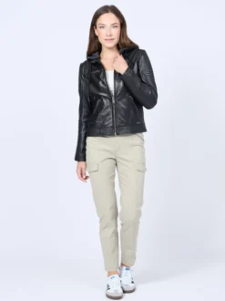 Mustang Damen Lederjacke in schwarz