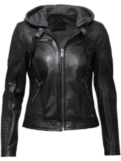 Mustang Damen Lederjacke in schwarz