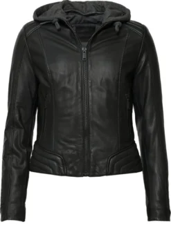 Mustang Damen Lederjacke in schwarz
