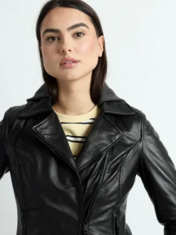 Mustang Damen Lederjacke in schwarz