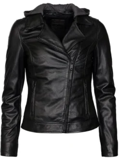 Mustang Damen Lederjacke in schwarz