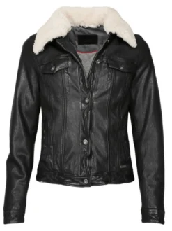 Mustang Damen Lederjacke in schwarz