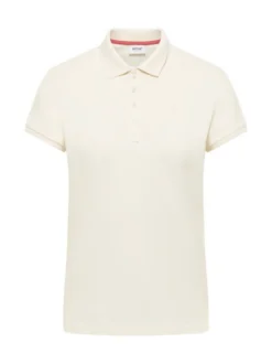 Mustang Damen Polo in weiß - Ausschnitt: Henley