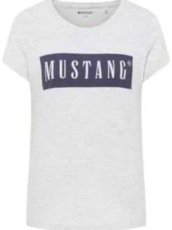 Mustang Damen T-Shirt in grau - Ausschnitt: Rundhals