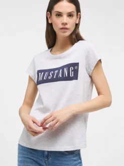 Mustang Damen T-Shirt in grau - Ausschnitt: Rundhals