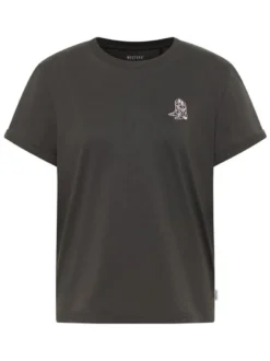 Mustang Damen T-Shirt in schwarz - Ausschnitt: Rundhals