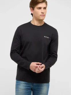 Mustang Herren Langarmshirt in schwarz - Ärmel: langarm