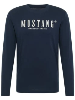 Mustang Herren Langarmshirt in blau - Ärmel: langarm