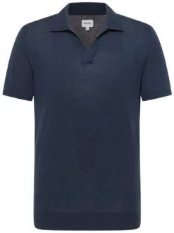 Mustang Herren Shirt in blau - Ausschnitt: V-Ausschnitt