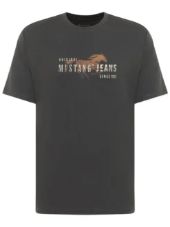 Mustang Herren T-Shirt in anthrazit - Ärmel: Halbarm