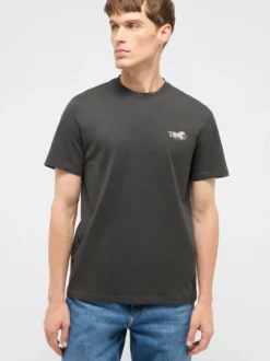 Mustang Herren T-Shirt in anthrazit - Ärmel: Halbarm