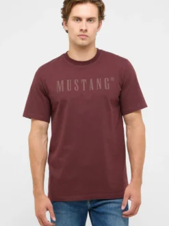 Mustang Herren T-Shirt in braun - Ausschnitt: Rundhals