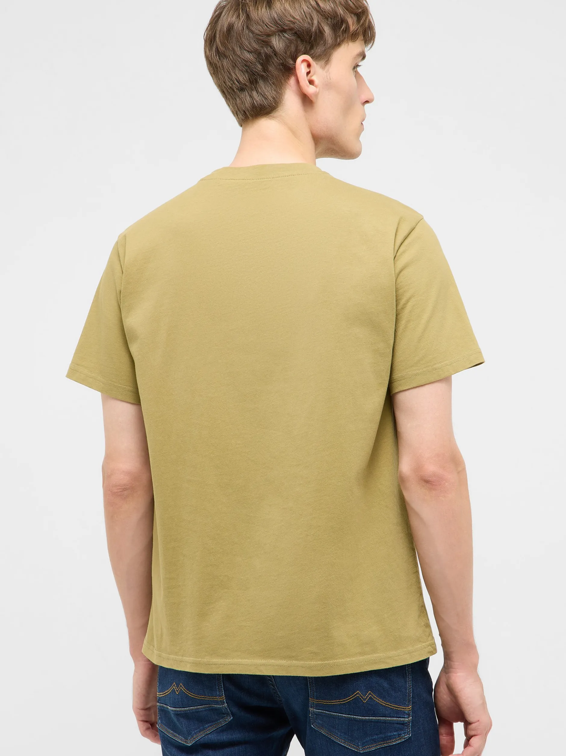 Mustang Herren T-Shirt in grün - Ausschnitt: Rundhals