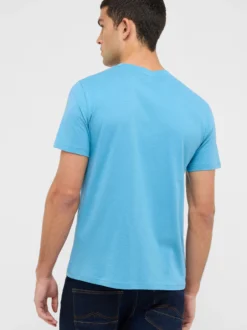 Mustang Herren T-Shirt in hellblau - Ärmel: Halbarm