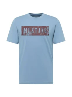 Mustang Herren T-Shirt in hellblau - Ärmel: Halbarm