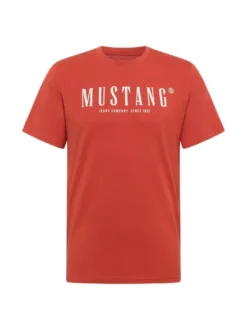 Mustang Herren T-Shirt in rot - Ausschnitt: Rundhals