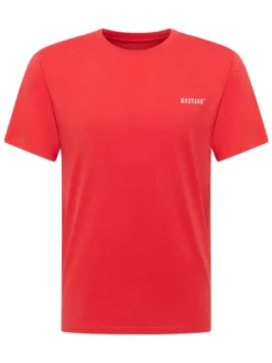 Mustang Herren T-Shirt in rot - Ausschnitt: Rundhals