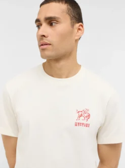 Mustang Herren T-Shirt in weiß - Ausschnitt: Rundhals