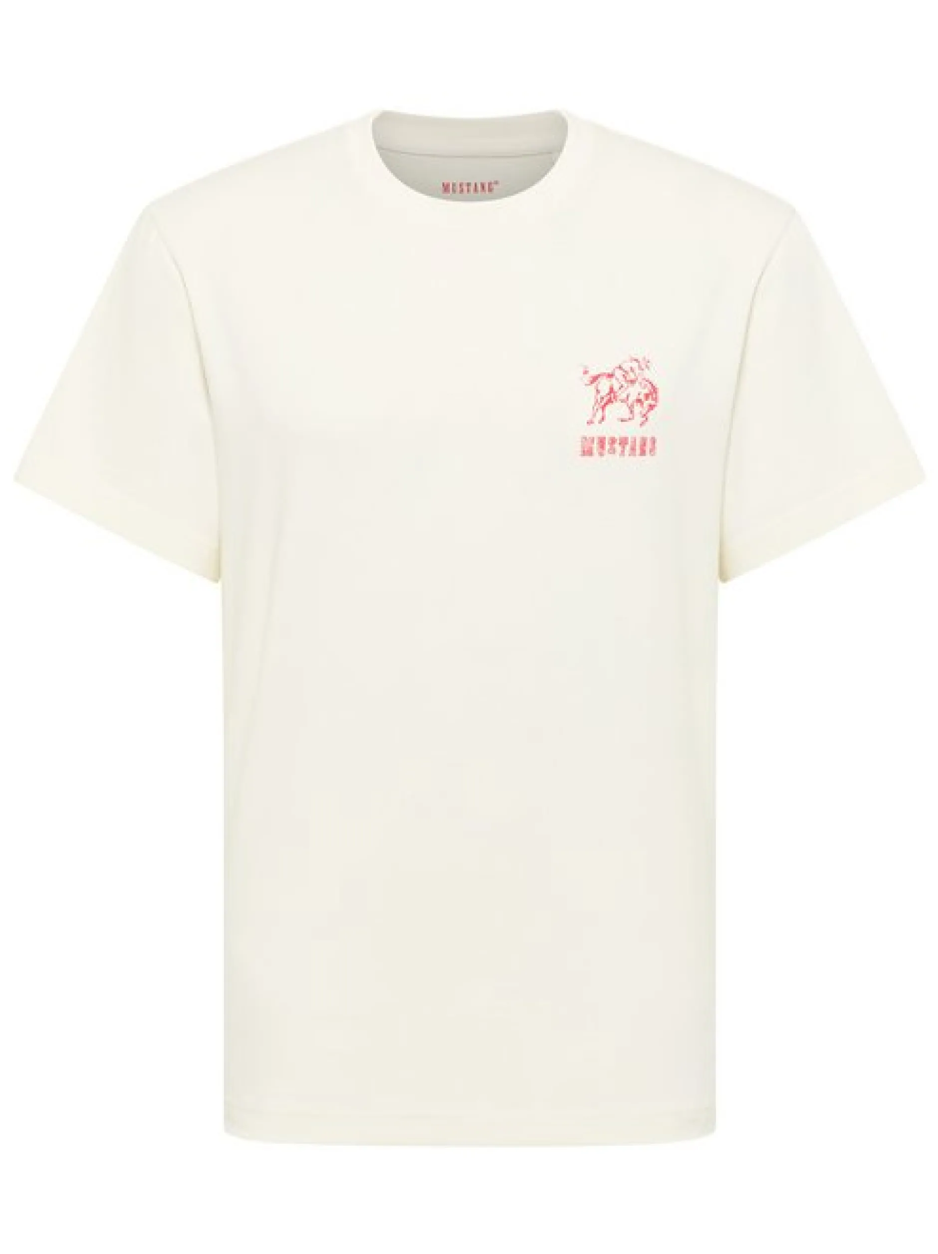 Mustang Herren T-Shirt in weiß - Ausschnitt: Rundhals