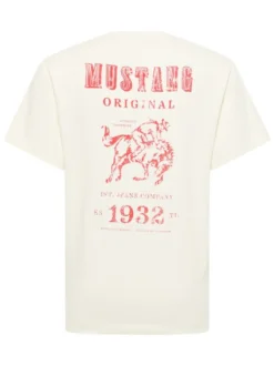 Mustang Herren T-Shirt in weiß - Ausschnitt: Rundhals