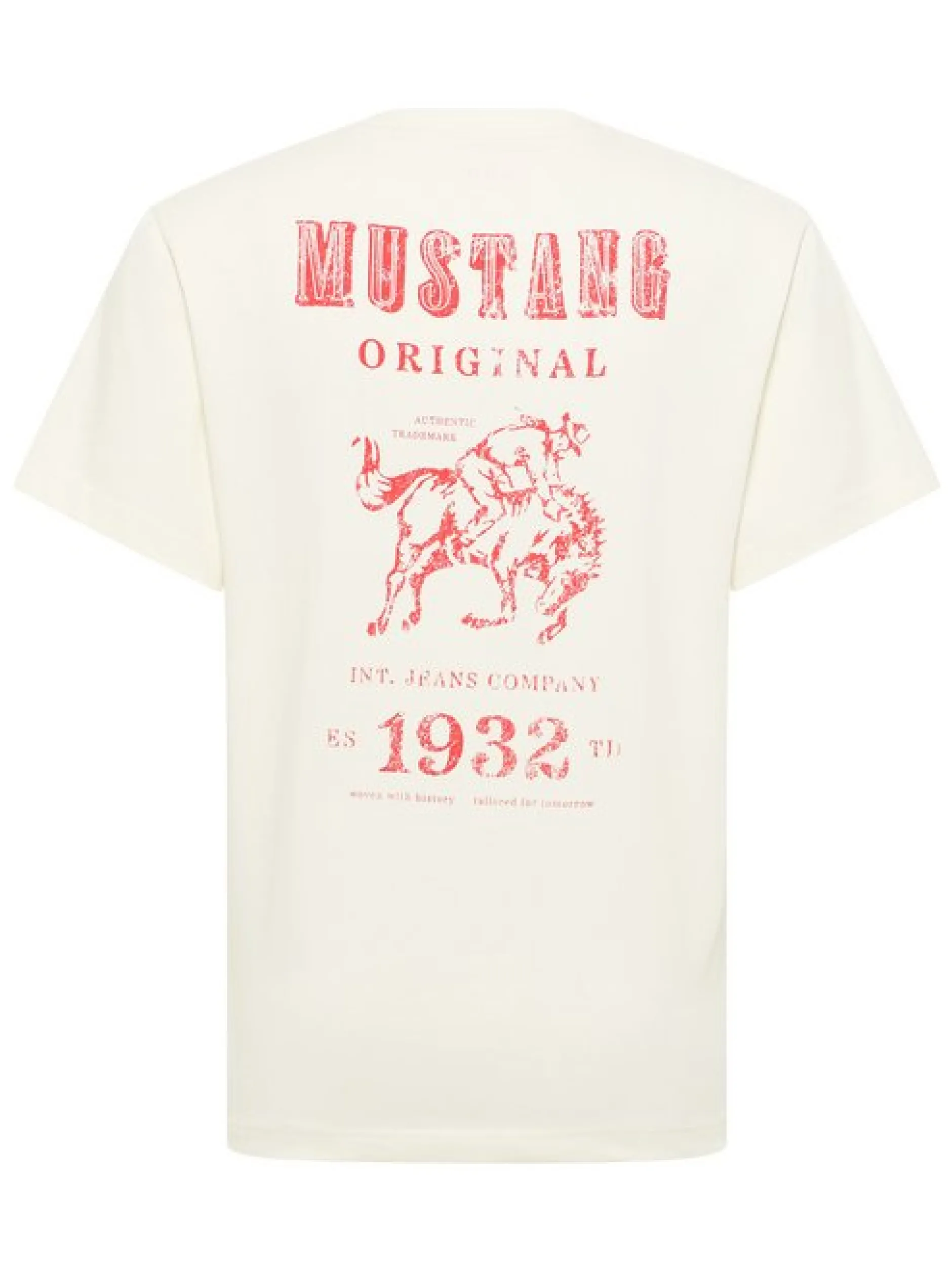 Mustang Herren T-Shirt in weiß - Ausschnitt: Rundhals